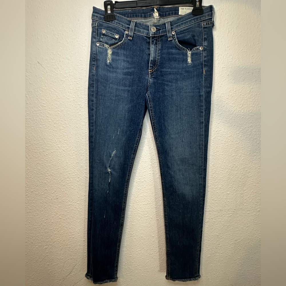 Rag & Bone Distressed Dark Denim Jeans in size 28